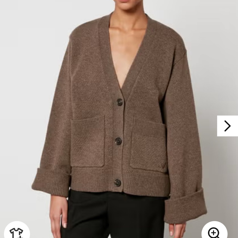 Axel arigato Brown Cardigan Sweater with V-neck and Relaxed Fit